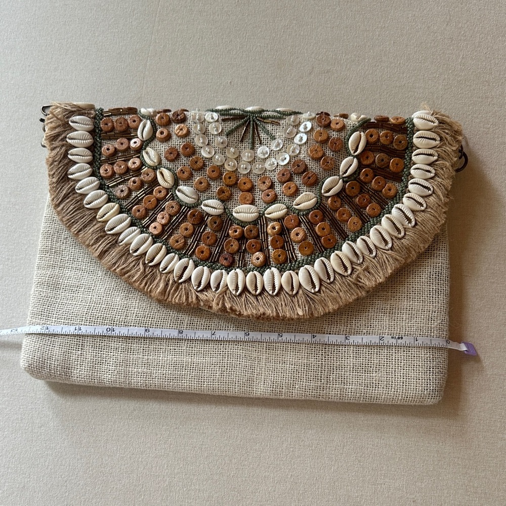 Bohemian Shell Embellished Clutch